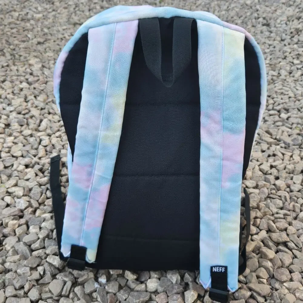 Neff Backpack Tie Dye Pastel Bag Travel Carry On School Hiking Zip Pockets‎